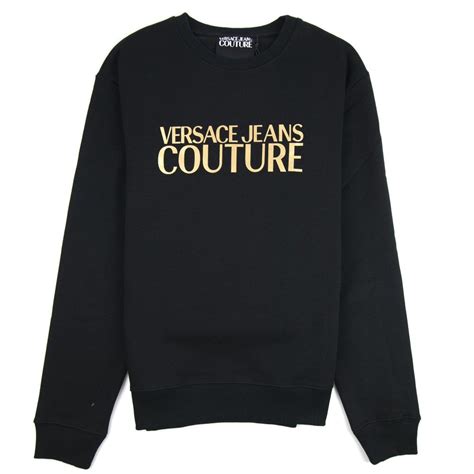 versace jeans crew neck sweatshirt black|More.